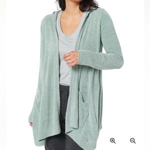 Barefoot Dreams CozyChic Ultra Lite Hooded Seashore Cardigan size M